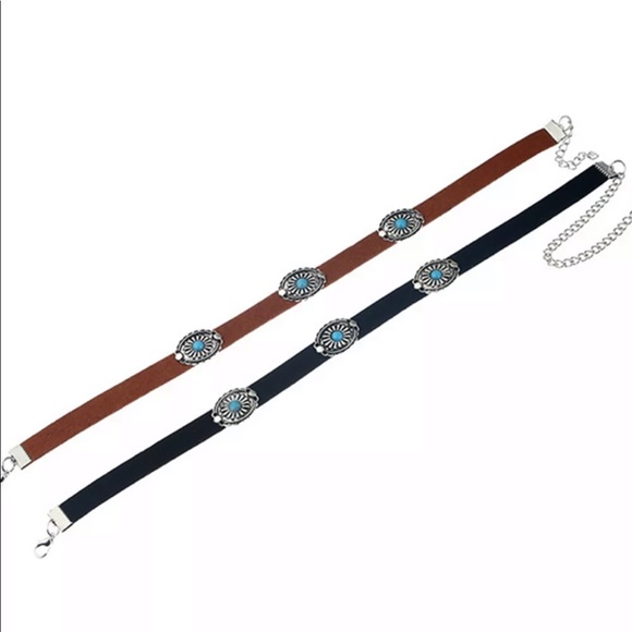 🔴3/$15🔴 Black Boho PU Leather Choker Collar - Picture 5 of 5